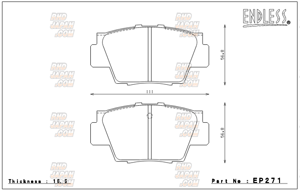 Endless Brake Pads Type MX72 Plus Full Set - NSX NA1 NA2 - RHDJapan